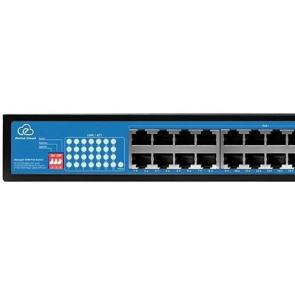 Ewind EW-ES2028CF-AP PoE Комутатор 24 порти некерований FRT-49635 фото