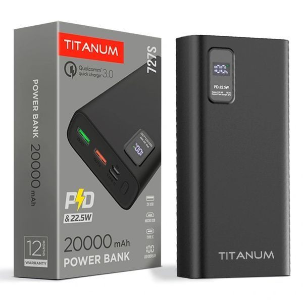 TITANUM 727S 20000mAh 22.5W Black Повербанк FRT-13965 фото