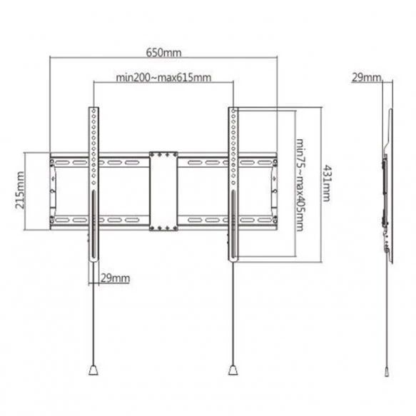 Gembird WM-80F-01 37-80" 70 кг Кронштейн для телевізора FRT-38969 фото