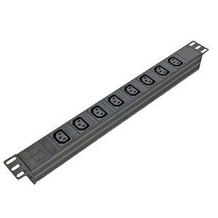 Kingda KD-IEC1008WKPB19A-C14 Блок 19" на 8 роз. С13, 10А, з індикат., без шнура, чорний, 1U, Kingda FRT-49981 фото