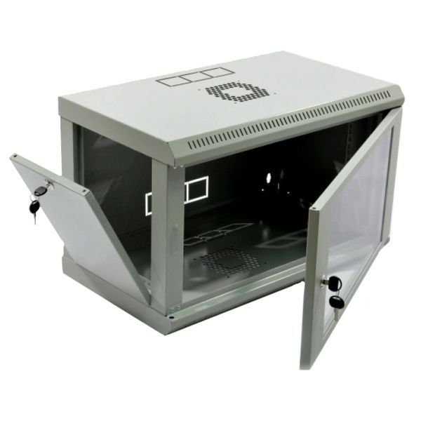 19" 6U Шафа, 600x350x373мм (Ш*Г*В), економ,акрилове скло, сіра FRT-60556 фото