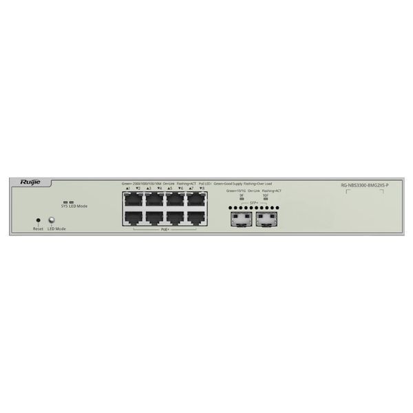 Ruijie RG-NBS3300-8MG2XS-P PoE Комутатор 8 портів керований FRT-59414 фото
