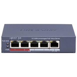 Hikvision DS-3E0105P-E/M(C) POE Комутатор 5 портів некерований FRT-56106 фото