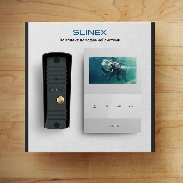 Slinex ML-16HD(Black)+SQ-04M(White) Комплект&nbsp;відеодомофону FRT-91751 фото