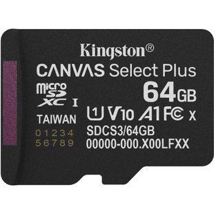 Kingston microSD64GB C10 UHS-I A1 V10 R100MB/s Карта пам'яті FRT-49487 фото