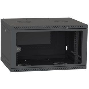 IPCOM 6U 600x600 Шафа телекомунікаційна двері скло (чорна) FRT-86932 фото
