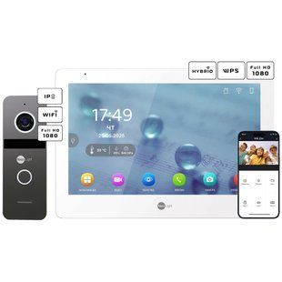 Neolight MEZZO Hybrid + SOLO IPW Graphite с уголком, PoE адаптер для вызовной панели Комплект відеодомофону FRT-83521 фото