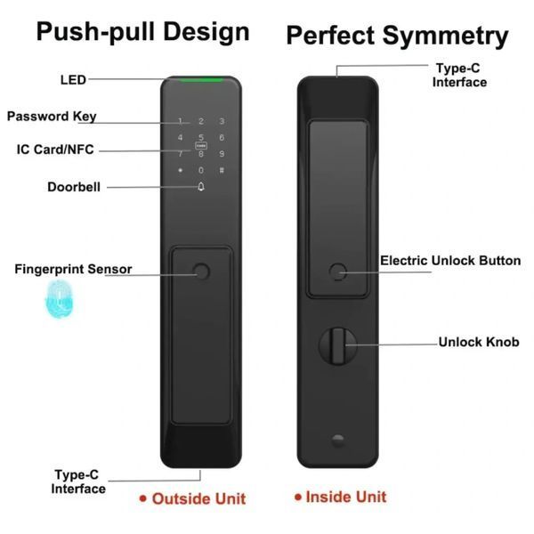 SEVEN LOCK SL-7775BF black Біометричний замок FRT-52523 фото