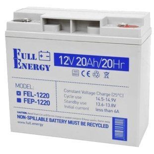 Full Energy FEL-1220 20А&bull;г 12В гелева Свинцево-кислотна акумуляторна батарея FRT-89804 фото