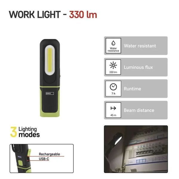 EMOS P4537 330лм 1200 мА&bull;г Лiхтар LED FRT-17733 фото