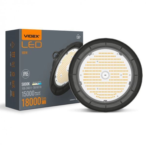 VIDEX 100W 5000K 220V LED світильник висотний ХайБей FRT-82422 фото