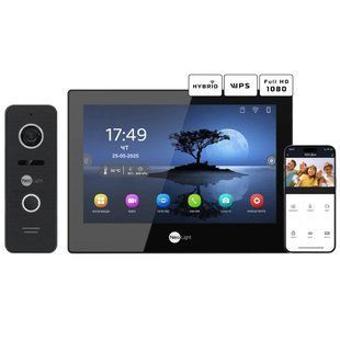 Neolight ALPHA Hybrid Black + PRIME FHD Black з кутком Комплект відеодомофону FRT-94875 фото