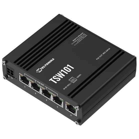 Teltonika TSW101 POE+ для використання в транспорті Комутатор 5 портів некерований FRT-96991 фото