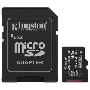 Kingston MICRO SDXC 64GB UHS-I W/ADAPTER Модуль флеш-пам'яті FRT-14982 фото