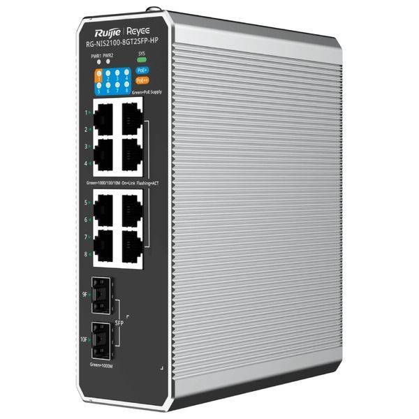 Ruijie Reyee RG-NIS2100-8GT2SFP-HP PoE++ Комутатор 10 портів керований FRT-38358 фото