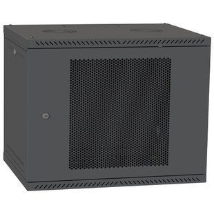 IPCOM 12U 600x450 Шафа телекомунікаційна двері перф(чорна) FRT-45527 фото