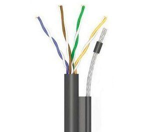 OK-Net 4*2*0,51 КППт-ВП (100) трос 7*0,5мм cat 5e, бухта 305 м Кабель (UTP мідь вуличний з тросом) FRT-42747 фото