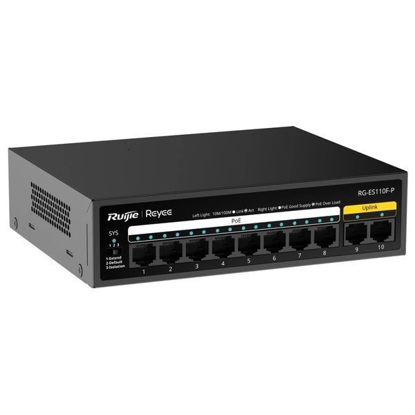 Ruijie Reyee RG-ES110F-P PoE Комутатор 10 портів некерований FRT-57612 фото