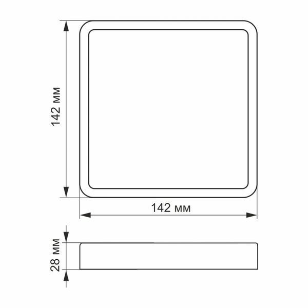 VIDEX 12W 5000K 220V LED світильник накладний квадрат FRT-67246 фото