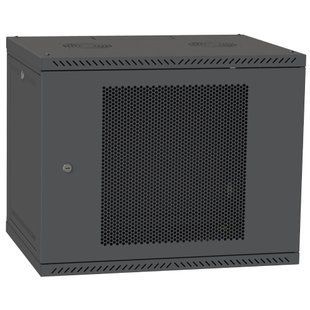 IPCOM 9U 600x600 Шафа телекомунікаційна двері перф (чорна) FRT-82217 фото