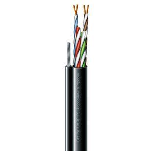 Cat. 5e U/UTP РЕ steel cord 4x2x24 AWG (k) трос (70910181) бухта 305м Кабель кручена пара ЗЗКМ (UTP мідь вуличний з тросом) FRT-39804 фото