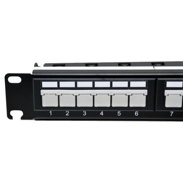 L&W ELECTRONICAL LW-PP74 Патч-панель 19" 24xRJ-45 UTP, кат. 6a, із заднім організатором з пластиковими шторками, LW FRT-23400 фото