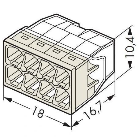 Wago COMPACT 2273-208 8-проводная 0.5-2.5мм2 Клема FRT-63813 фото