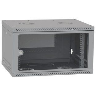 IPCOM 6U 600x600 Шафа телекомунікаційна двері скло (сіра) FRT-15888 фото