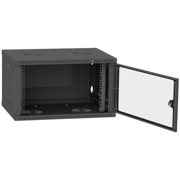 IPCOM CH-6U 600x350 стекло RAL9005 Шафа серверна FRT-84655 фото