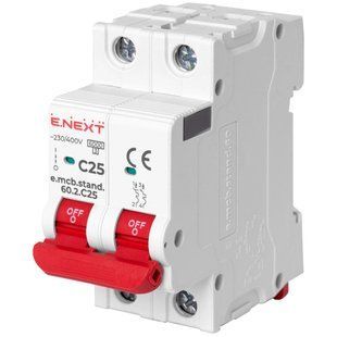 Enext e.mcb.stand.60.2.C25, 2р, 25А, C, 6кА Модульний автоматичний вимикач FRT-52864 фото