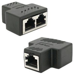 RJ45 8P8C мама / 2x мама Q100 З'єднувач екранований FRT-00299 фото
