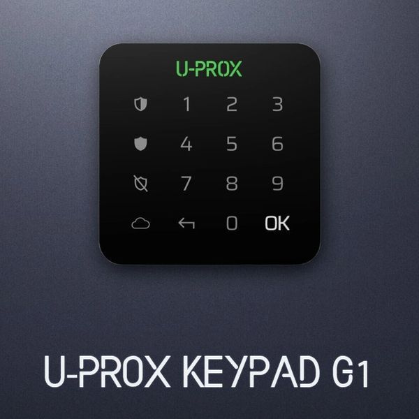 U-Prox&nbsp;Keypad&nbsp;G1&nbsp;Black Бездротова сенсорна клавіатура для однієї групи FRT-33019 фото